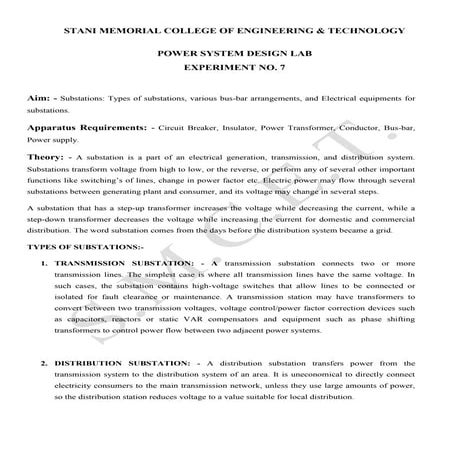 Lab manual psd v sem experiment no 7