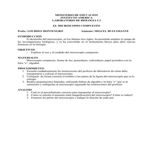 Lab microscopio compuesto