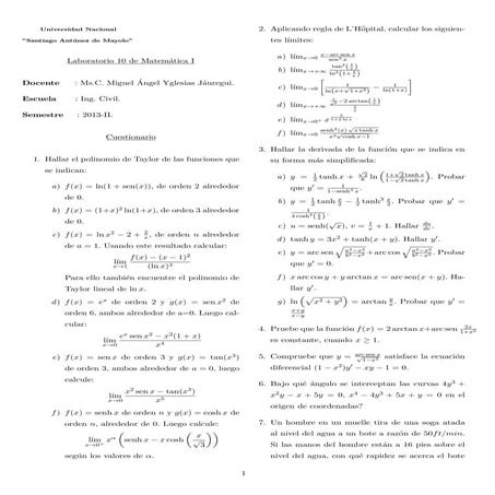Laboratorio de Matemática I
