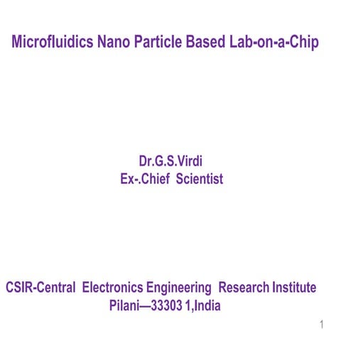 “Microfluidic Nanoparticle-Based Lab-on-a-Chip Technology: Design ...