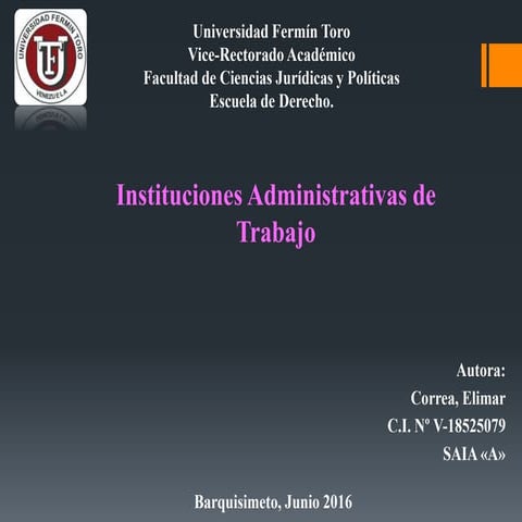 NSTITUCIONES ADMINISTRATIVAS DE TRABAJO