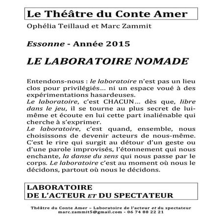 Laboratoire nomade 2015 mai