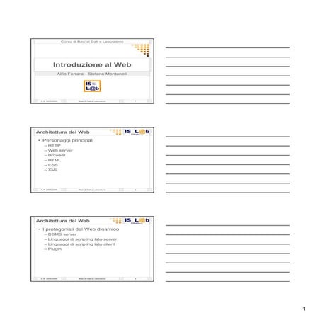 Laboratorio Di  Basi Di  Dati 05  Architettura Del  Web
