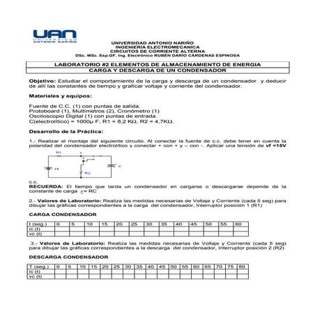 Laboratorio 2 circuitos ac carga y descarga condensador
