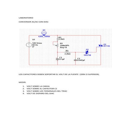Laboratorio ac ac con diac | PDF