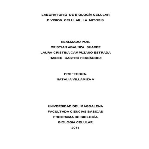 Laboratorio  de biología celular mitosis