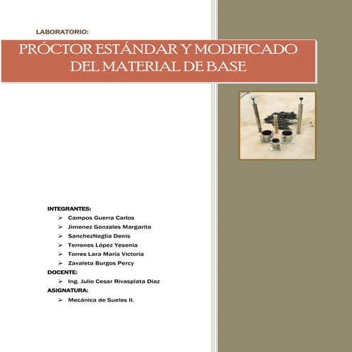 Laboratorio ensayo proctor (afirmado)