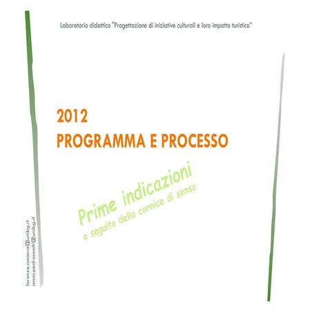 Laboratorio eventi e turismo 2012  presentazione