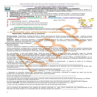 Laboratorio  no 4  estequimetria