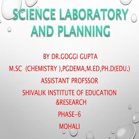 science laboratory and planning