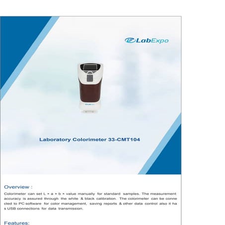 Laboratory Colorimeter 33-CMT104 - Medical Lab Colorimeter . | PDF
