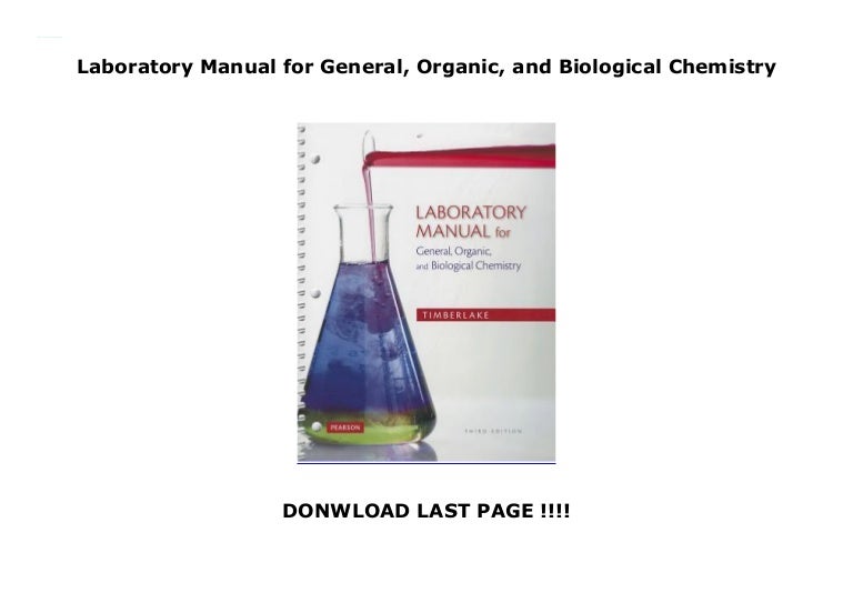Laboratory Manual for General, Organic, and Biological Chemistry