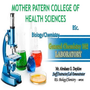 General Chemistry 101/102 Common Laboratory Apparatus