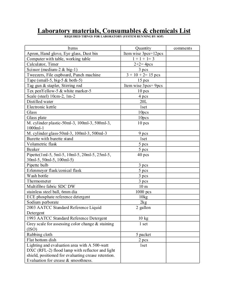 Laboratory consumables