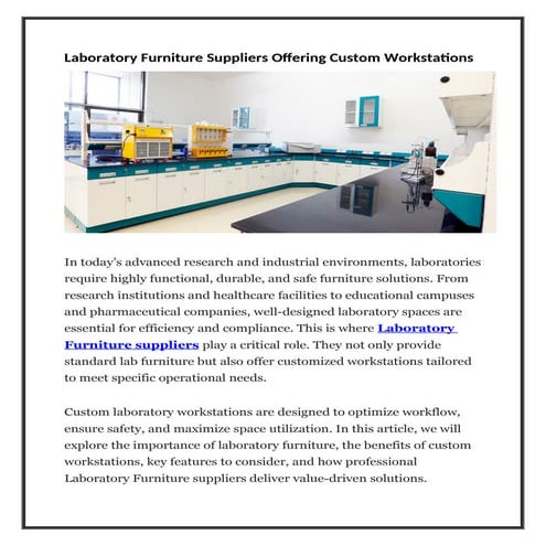 Laboratory Furniture Suppliers Offering Custom Workstations.docx