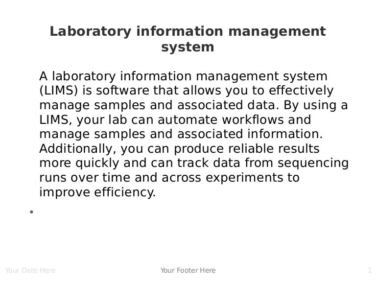 Laboratory information management system