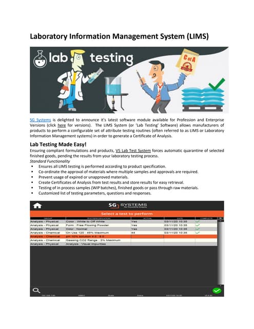 Laboratory information management system (LIMS) | PPT