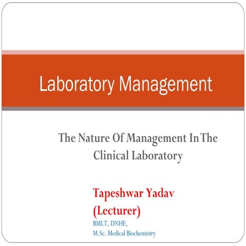 Laboratory management