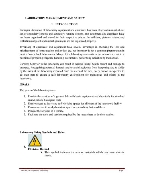 Laboratory management and safety best book