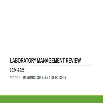 LABORATORY MANAGEMENT REVIEW 2024 FOR CLINICAL SECTIONS | PPTX