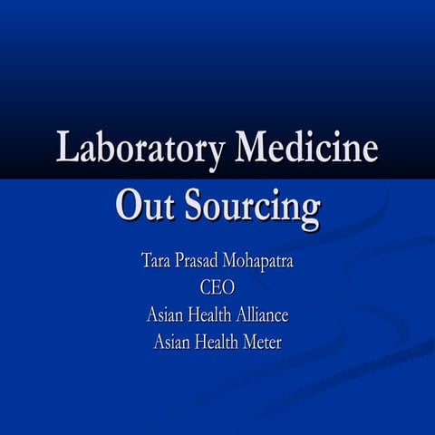 Hospital Diagnostic services outsourcing- A great Opportunity for improving H...