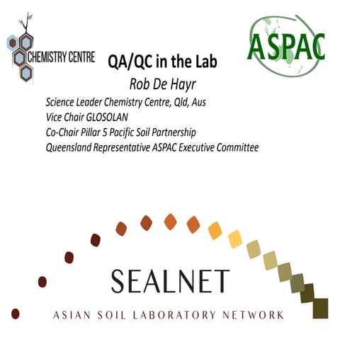 4th SEALNET meeting, item 8: Training on internal quality control - Overview ...