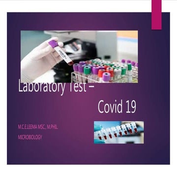 Laboratory test for covid 19 