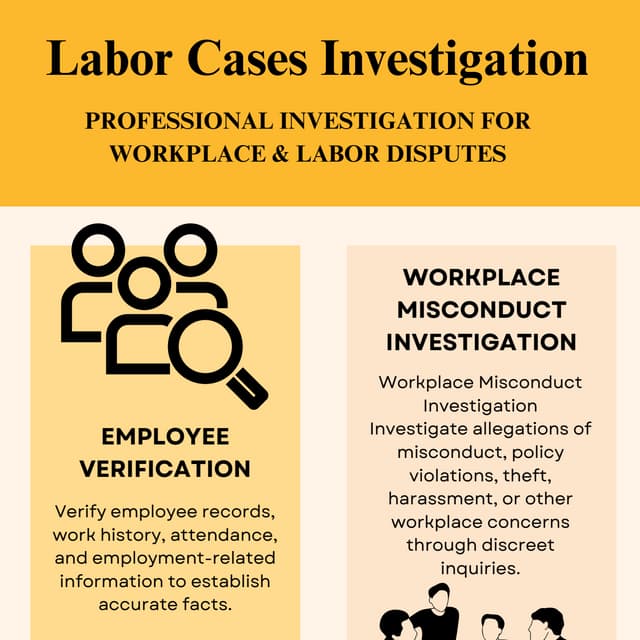 Labor Cases Investigation – Professional Workplace Dispute Solutions | PDF