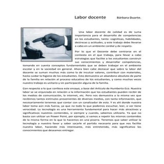Labor docente         bárbara duarte