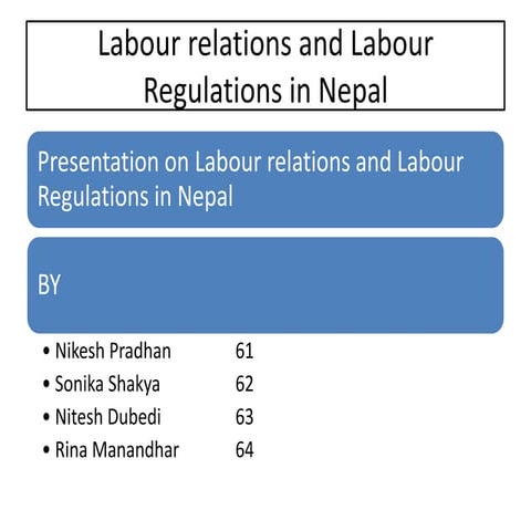 Labor relations and labor regulations in nepal