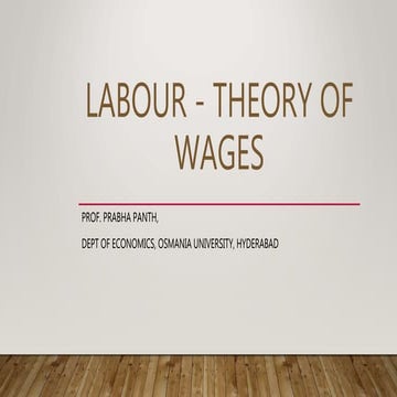 Labour   theory of wages