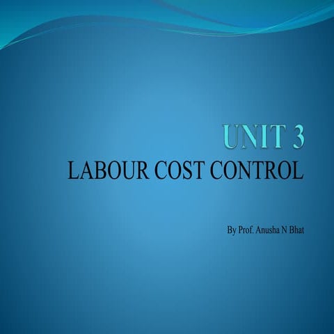 Labour cost control