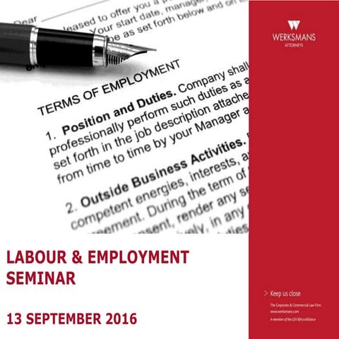 Labour  employment seminar 2016