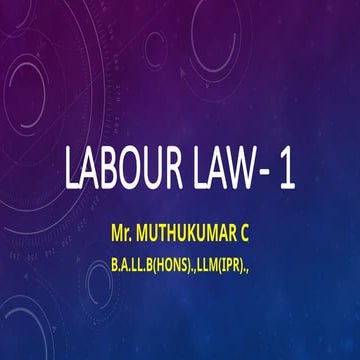 LABOUR LAW 1 - Unit 1 notes - LLB Degree Course