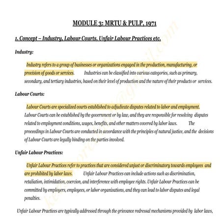 Labour Law Mu Module 3 Of 4 Pdf