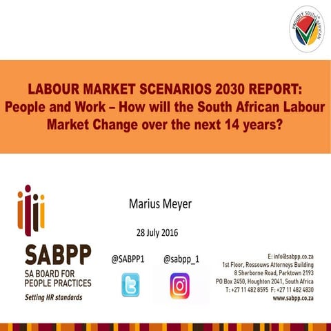 SABPP Labour Market Scenarios 2030 Report