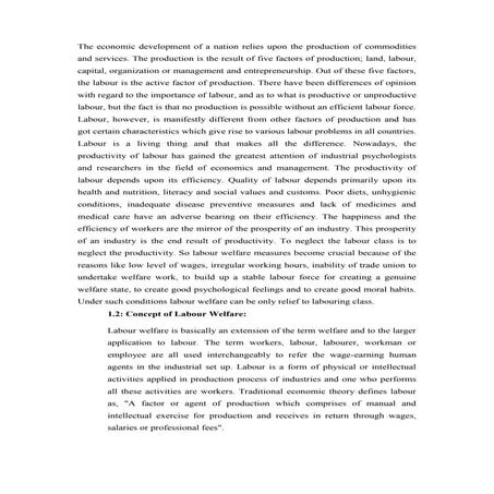 Labour welfare in india | PDF
