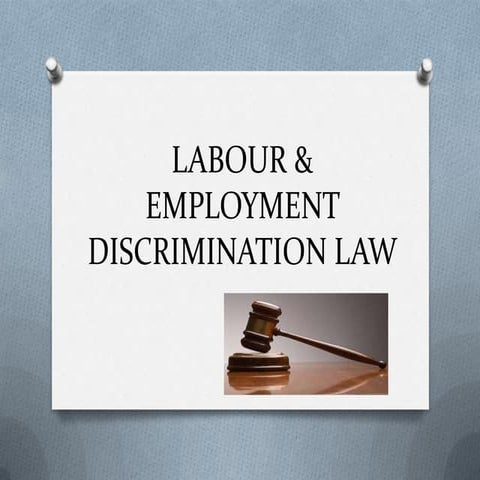 Labout and employmenr discimination law