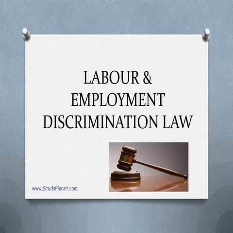 Labout and employmenr discimination law