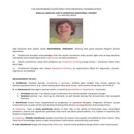 Labouvie Vief cognitive theory