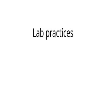 lab practices in the medical lab technology