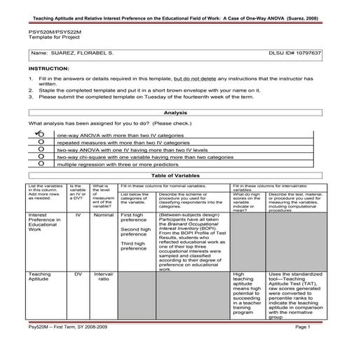 Lab project (one way anova) - suarez