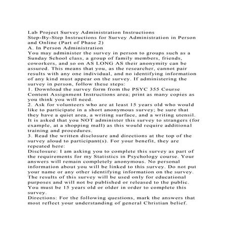 Lab Project Survey Administration InstructionsStep-By-Step Instr.docx