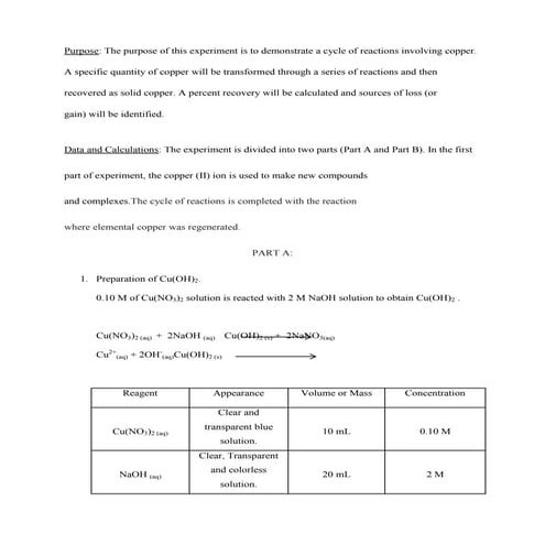  Lab Report on copper cycle 