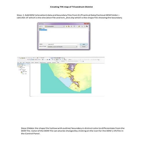 Lab report 8  creating TIN map of Trivandrum district, kerala