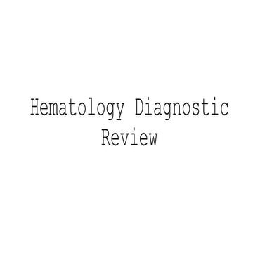 Review hematology diagnosis in veterinary