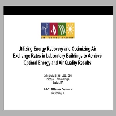 Utilizing Energy Recovery and Optimizing Air
