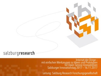 Internet der Dinge – mit einfachen Werkzeugen zu Ideen und Prototypen für Ope...