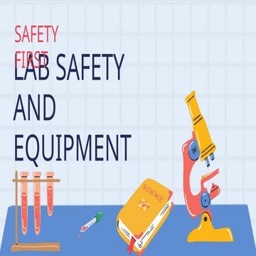 Lab Safety and Equipment Education Presentation in Blue Yellow Red Hand drawn...