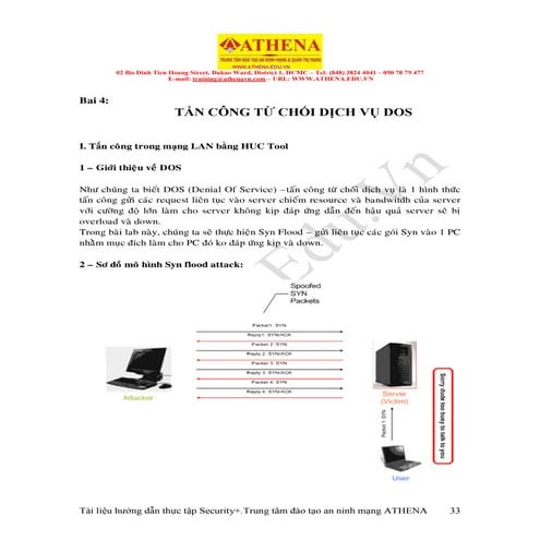 Lab security+ Bài 4: Tấn Công Từ Chối Dịch Vụ Dos